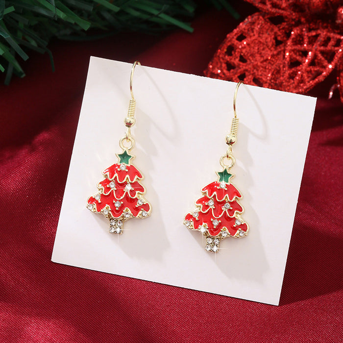 Wholesale Christmas  snowflake earrings,  candy cane bell elk earrings,  Christmas hat earrings