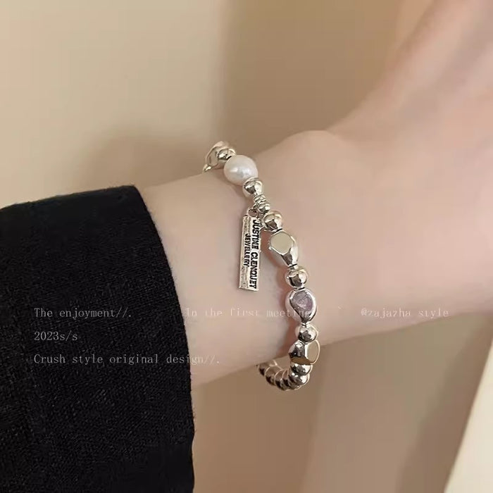 Wholesale Irregular hang tag pearl bracelet, light luxury, niche, exquisite bracelet, temperament, and accessories