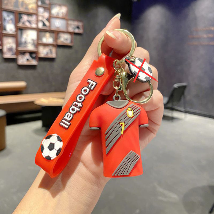 Wholesale Football jersey keychain,  cartoon doll,  school bag pendant,  car keychain