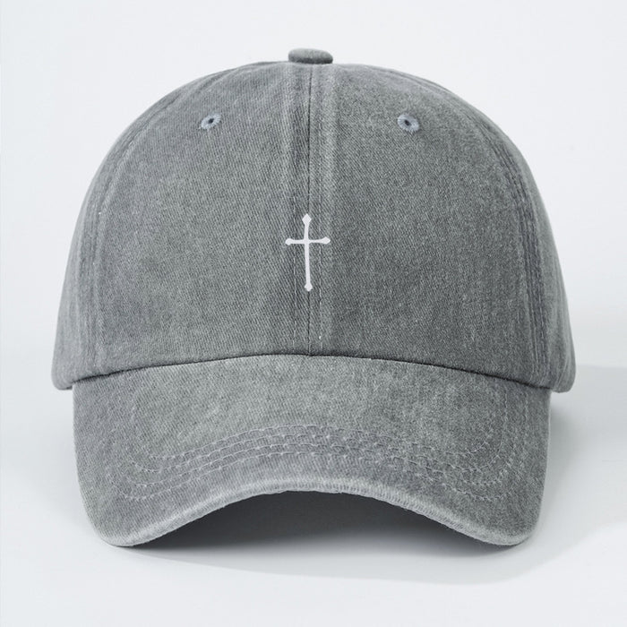 Wholesale Summer Fashion Personality Fashion Versatile Printing Cross Washed Baseball Cap Men's and Women's Duckbill Cap JDC-FH-TQ005