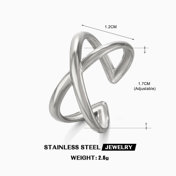 Wholesale Stainless steel female hip hop Gold Plated Rings Adjustable rings