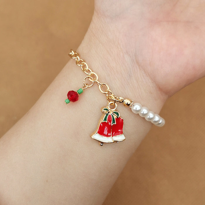Wholesale Christmas Jewelry Alloy Christmas Tree Old Man Snowman Elk Snowflake Bell Christmas Bracelet