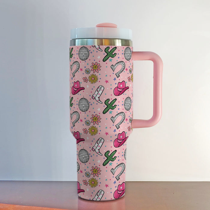 Wholesale Western Cowboy 40oz Stainless Steel Tumbler with Handle Car Cup MOQ≥2