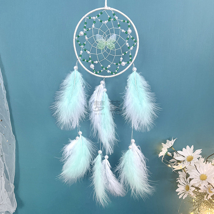Wholesale Dreamcatcher Feather Pendant Butterfly Shop Dreamcatcher Simple Handmade Weaving Creativity
