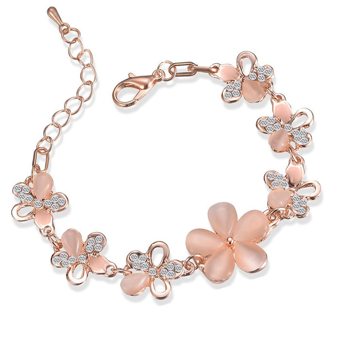 Wholesale Summer New Fashion Cat's Eye Bracelet Sweet Small Fresh Flower Bracelet