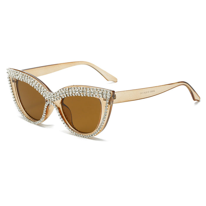 Wholesale  Cat's Eye Diamond-encrusted Sunglasses