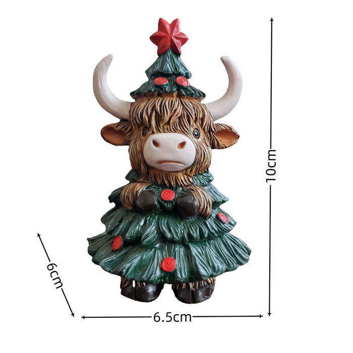 Wholesale Resin Highland Cow Wizard Ornament Cute Cartoon for Home Decoration