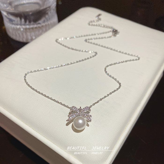 Wholesale Bow Pearl Necklace choker necklace