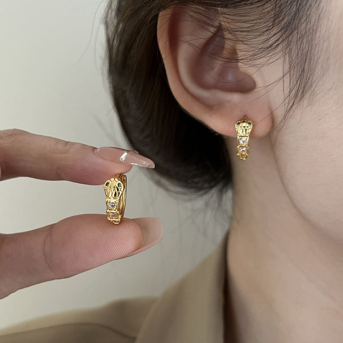 Wholesale Zircon snake bone earrings for women