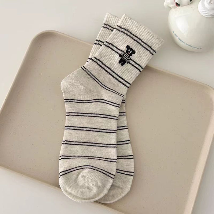 Wholesale Socks, mid tube socks, striped socks, versatile and casual