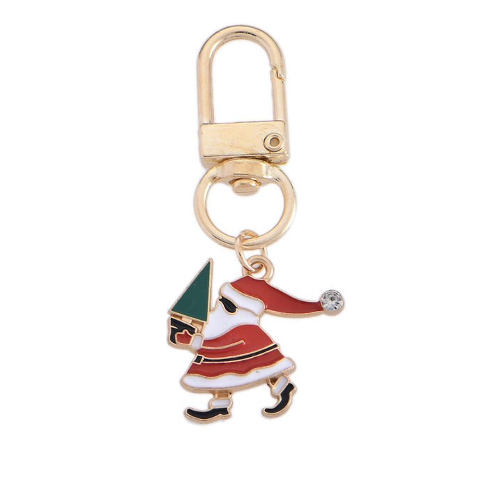 Wholesale Christmas Keychain Cute Creative Santa Claus Bag Accessories Alloy