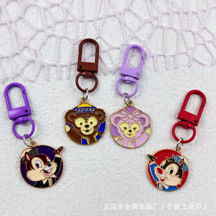 Wholesale Colorful keychain creative couple metal pendant bag ornaments cute cartoon