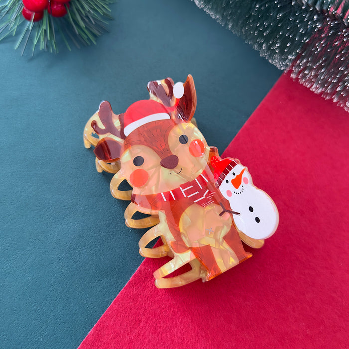 Wholesale Christmas Series Gripper Gingerbread Hairpin Elk Snowman Shark Clip Santa Hair Accessories
