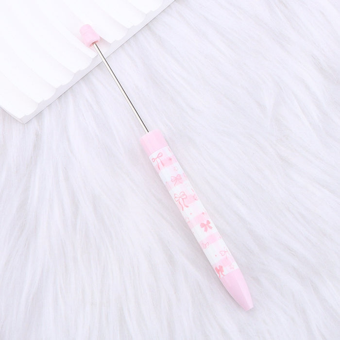 Wholesale DIY Butterfly Beaded Pen Cute Pink Ballpoint minimum quantity: 2