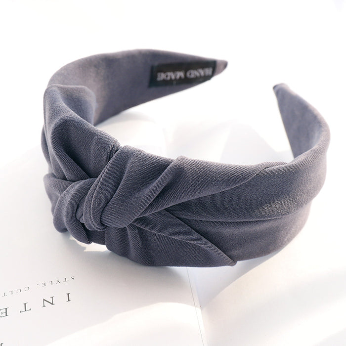 Wholesale Simple Wide Edge Solid Color Cloth Middle Knot Headband JDC-HD-MIs019
