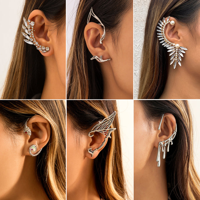 Wholesale Ear stud design, personalized, no ear holes, ear hooks, ear clips, rhinestone ear bone clips