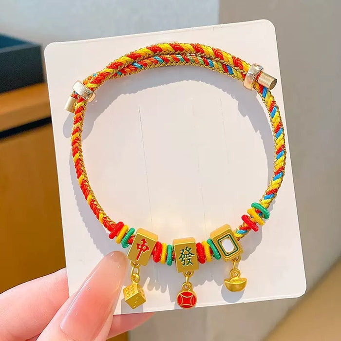 Wholesale colorful rope children hand woven red rope five color bracelet