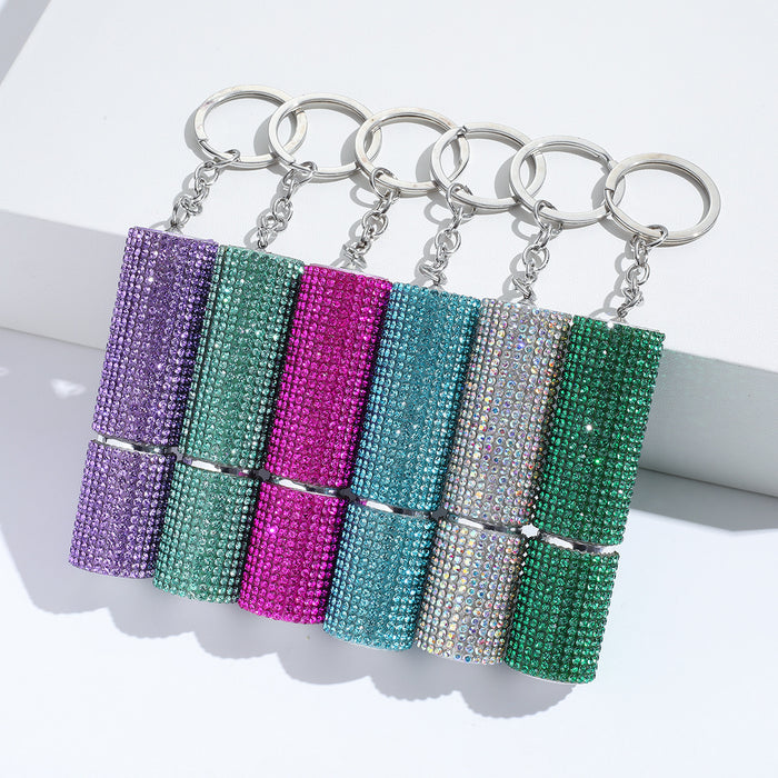 Wholesale Plastic Pressed Perfume Bottle Diamond Keychain JDC-KC-ZY042