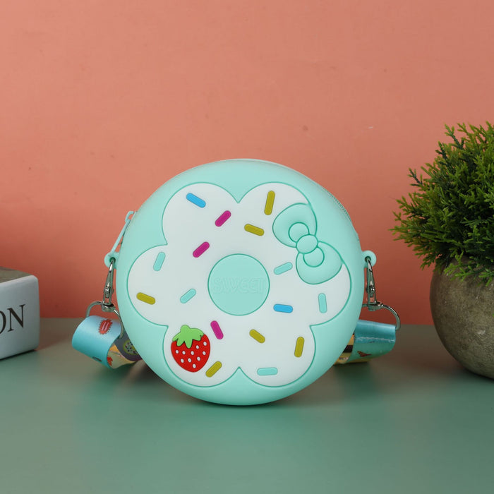 Wholesale Donut Silicone Crossbody Bag for Girls Trendy Cute Coffee Color MOQ≥10