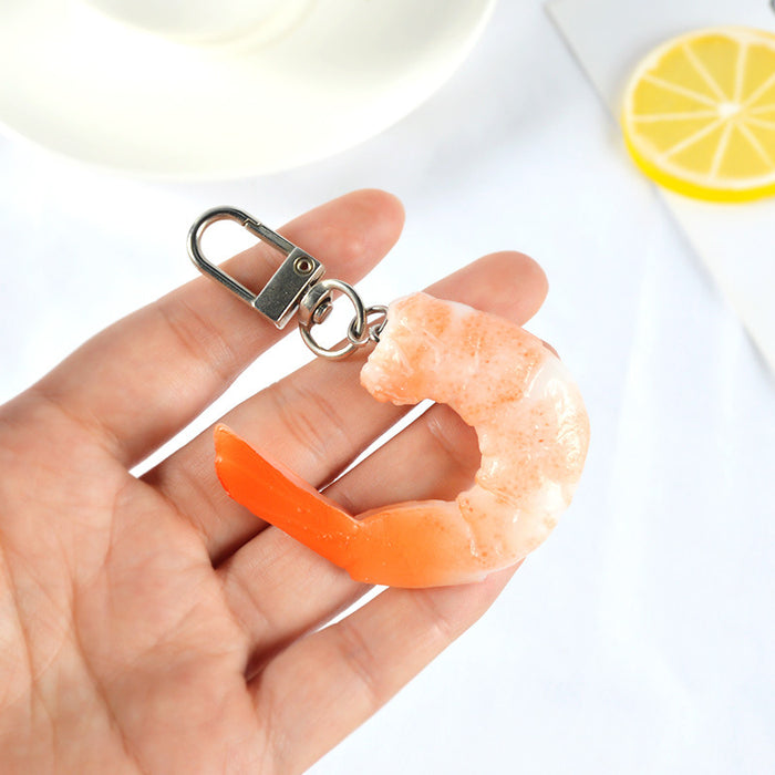 Wholesale PVC Simulated Shrimp Keychain Pendant Food Home Decor Prop MOQ≥5