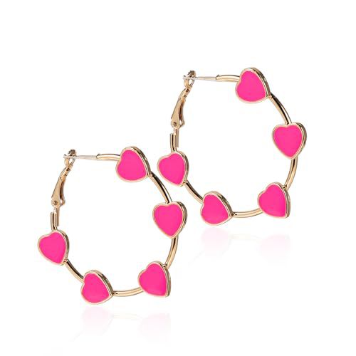 Wholesale New Five pointed Star Independence Day Flag Love Peach Heart Earrings