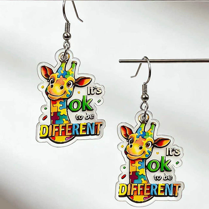 Wholesale Trendy 2D Acrylic Giraffe Earrings Fashion Accessory