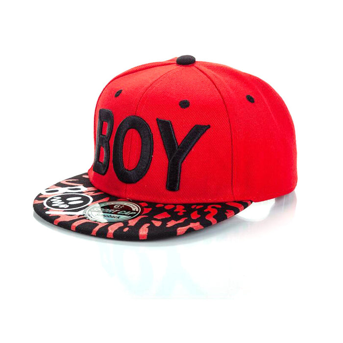 Wholesale Children's BOY letter embroidered flat brimmed hat, children's baseball cap, sun protection and sunshade hat