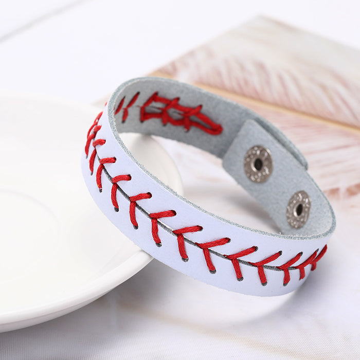 Wholesale Wax Thread Stitched Baseball Bracelet JDC-BT-Shengy006