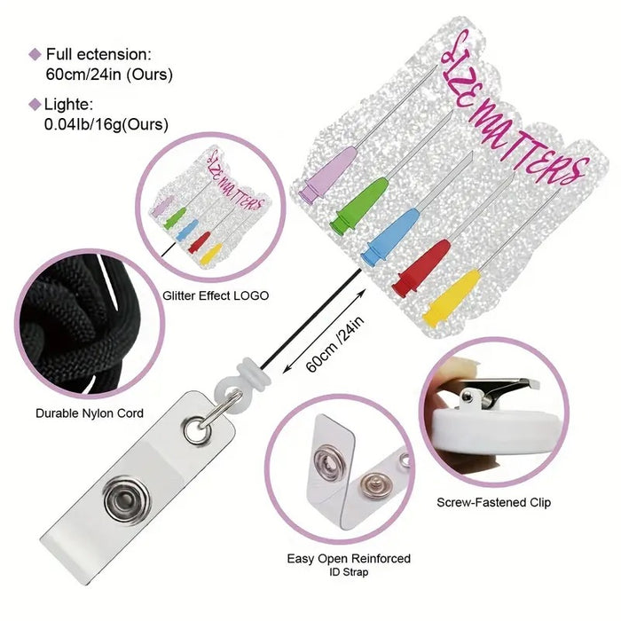 Wholesale Acrylic Glitter Nurse Badge with English Letters Easy-pull Buckle JDC-KC-KaMei005