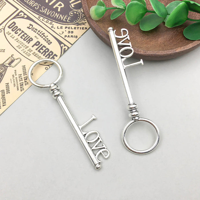 Wholesale Zinc alloy simulated key-shaped  DIY beads pendants