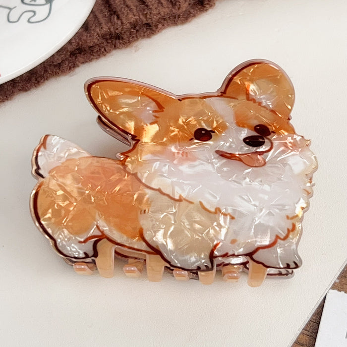 Wholesale Cute Puppy Design PVC Hair Clip - Samoyed Corgi Border Collie Hair Accessory