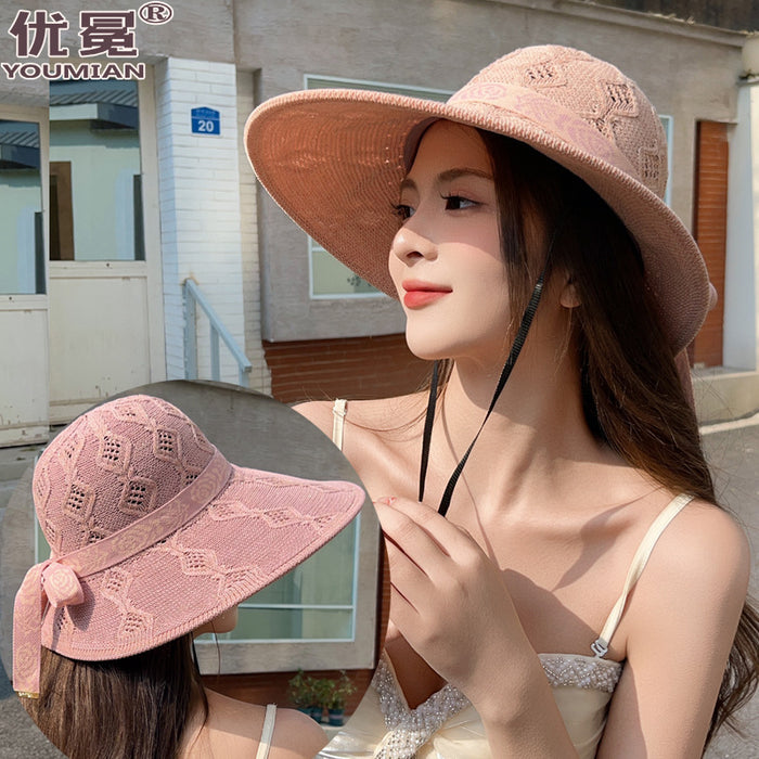 Wholesale New Hat Thin Breathable Knitted Hat Big Edge Sunshade Hat Outdoor Sunscreen Beach Hat Fisherman's Hat