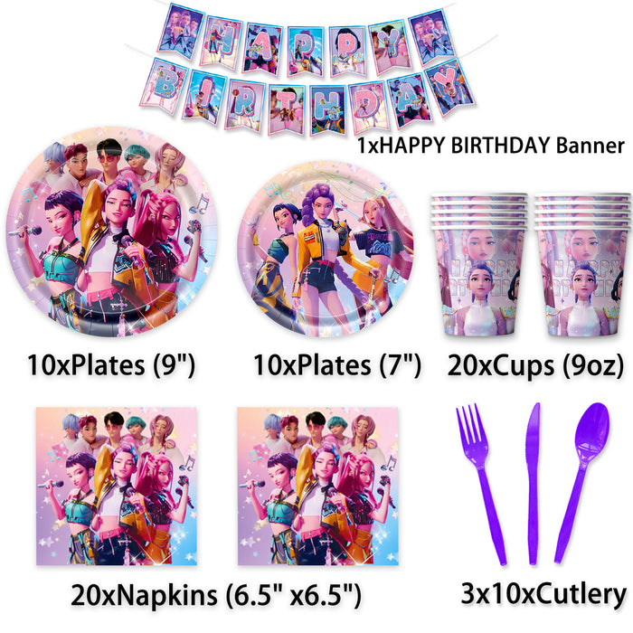 Wholesale KPOP Theme Birthday Party Decoration Supplies Scene Decoration Five Piece Set