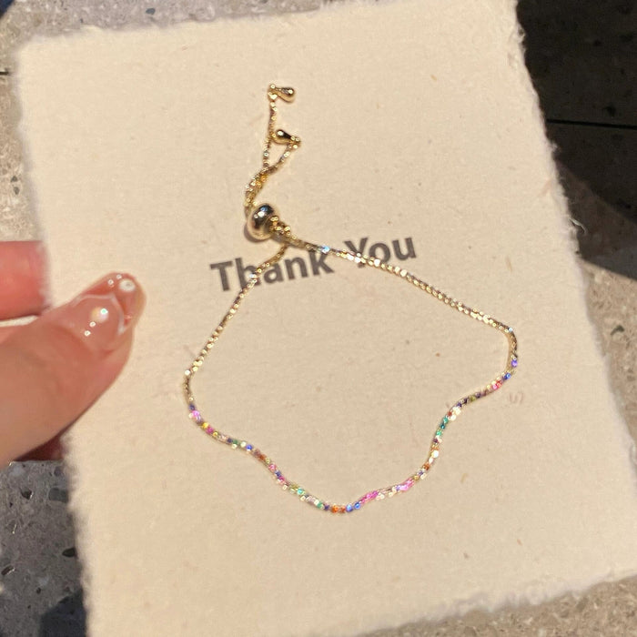 Wholesale Ultra fine zircon inlaid bracelet, women's pull-out, light luxury, high-end feel, delicate and niche accessories