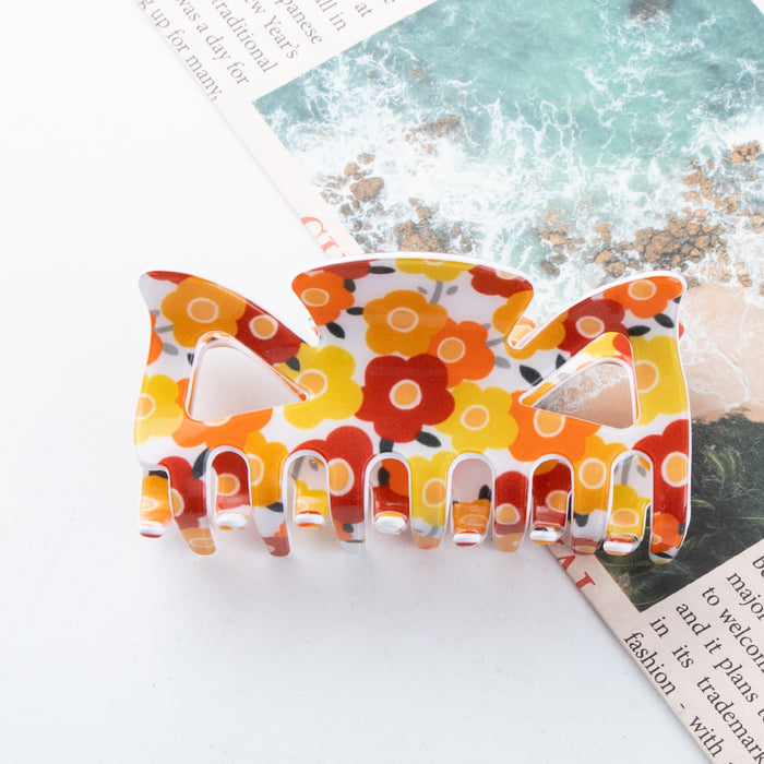 Wholesale Bow-Shaped Flower Pattern Hair Clip