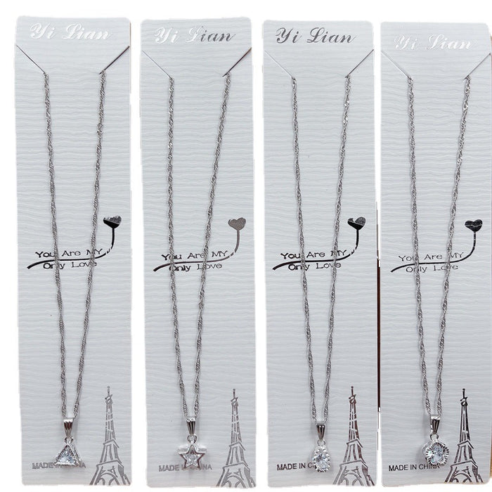 Wholesale Zircon pendant necklace collarbone chain