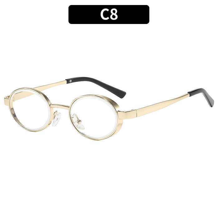 Wholesale Retro Punk Oval Metal Sunglasses Fashion UV400 Sunscreen