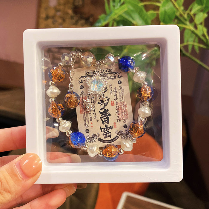 Wholesale Star Glass Bead Bracelet Chic Forest Sweet Theme Fashion Jewelry Accessory MOQ≥3