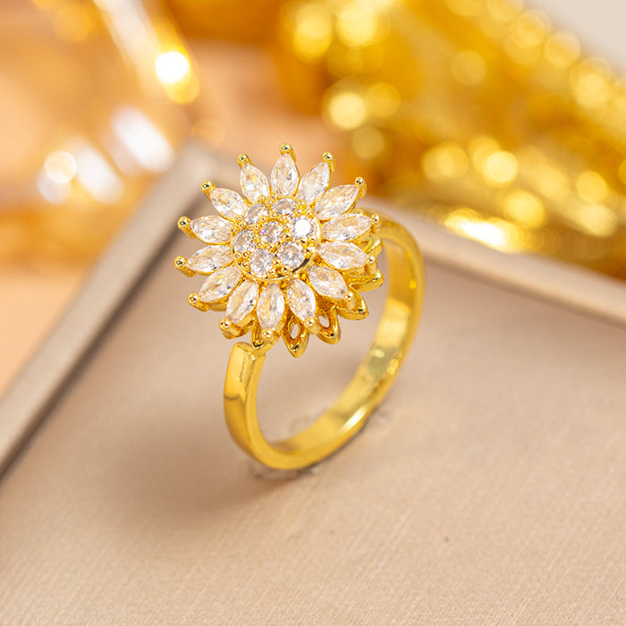 Wholesale Vintage Gold Plated Geometric Hollow Out Ring Adjustable Jewelry Accessory MOQ≥2