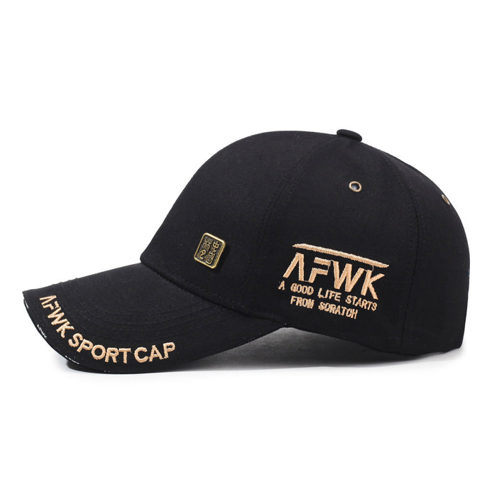 Wholesale Copper embroidered baseball cap, hardtop metal vent, sun shading and sun protection duckbill cap
