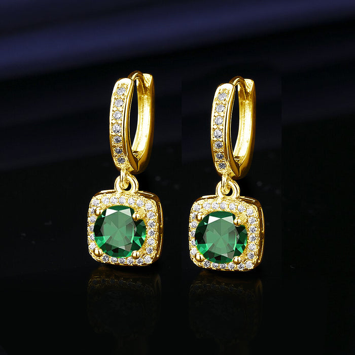 Wholesale  Princess Square Simulated Moissanite Stud Earrings Fashion Accessory Gift for Resale