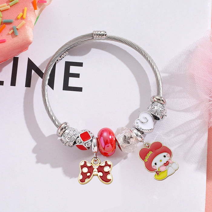 Wholesale Cartoon Beaded Stainless Steel Bracelet Fashion Accessory MOQ≥2