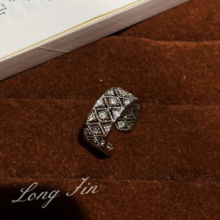 Wholesale Cross Flower Ring Diamond Four-Leaf Clover Ring