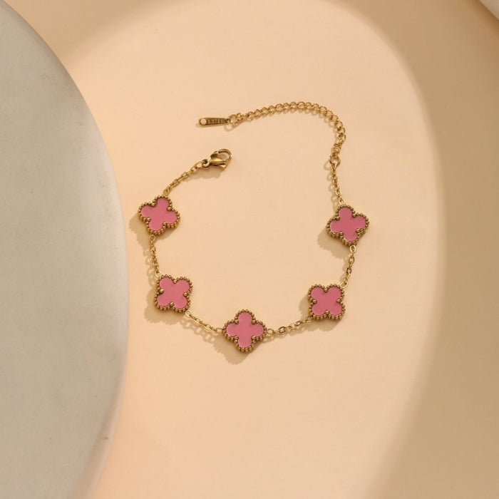 Wholesale Titanium Steel Four-leaf Clover Bracelet Women's Jewelry