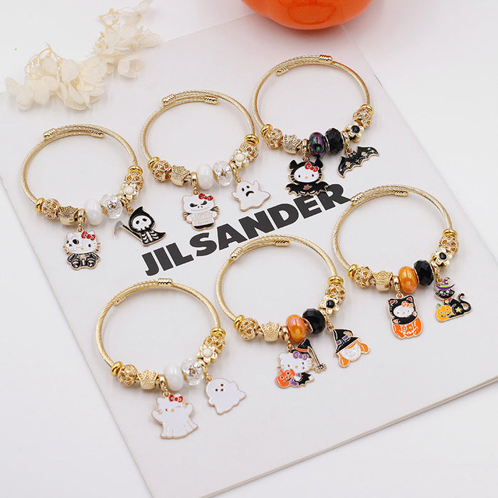 Wholesale Adjustable Skull Ghost Pendant Bracelet Stainless Steel MOQ≥2