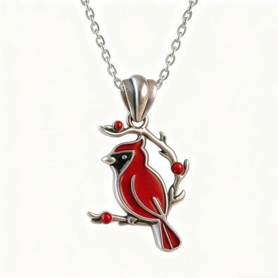 Wholesale Women' s long necklace Red Bird Necklace