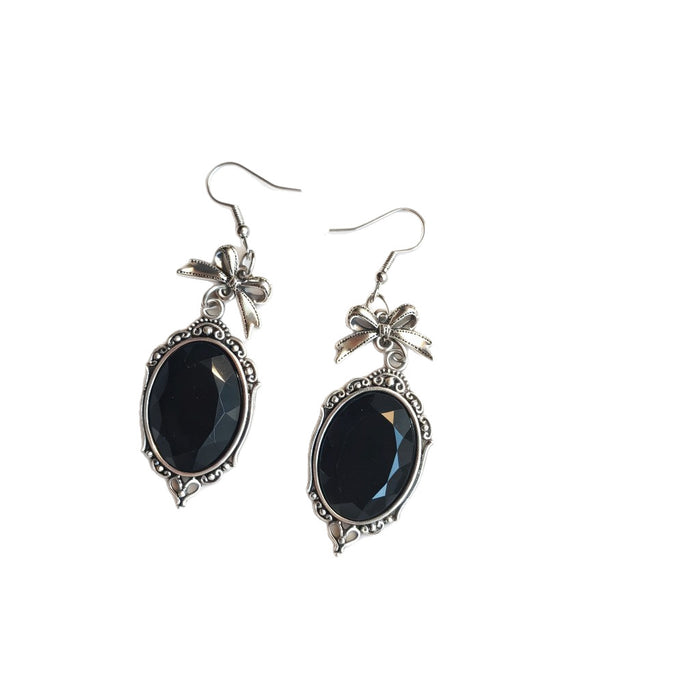 Wholesale Gothic Cross Earrings Black Red Crystal  Party Jewelry Accessory Electroplated Alloy For Women