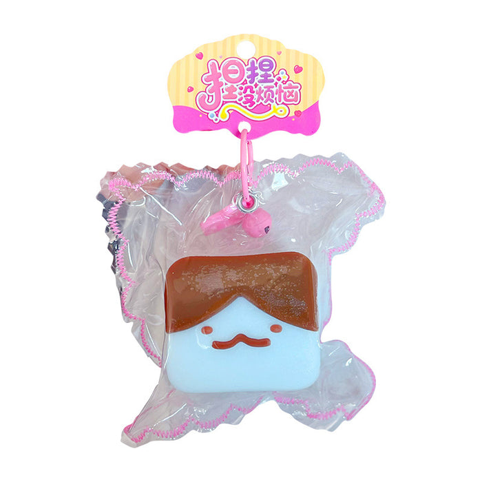 Wholesale Trendy Block Design Food Grade Silicone Squishy Keychain Stress Relief Toy Fashion Accessory Gift