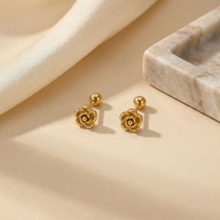 Wholesale Stainless steel Gold-Tone Stud &  Cartilage Earring Combination Zircon Earring Set