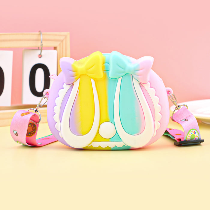 Wholesale Cartoon Silicone Zip Coin Purse for Kids Cute Crossbody Bag for Earphones MOQ≥5